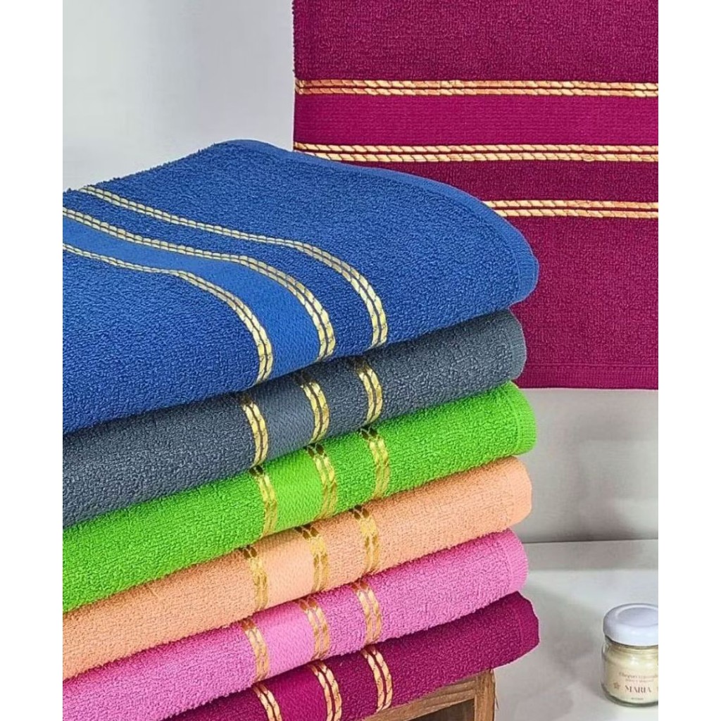 Kit 5 Toalhas de Banho Lunna 100% Algodão 0,65 x 1,30cm