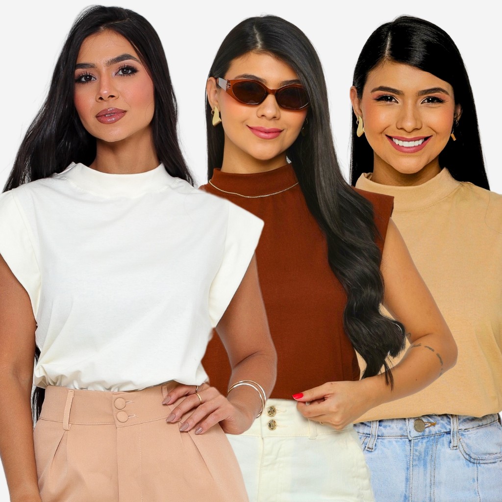 KIT 3 Unidades Camiseta Muscle Tee Regata Ampla de Ombreira em Oferta na Shopee