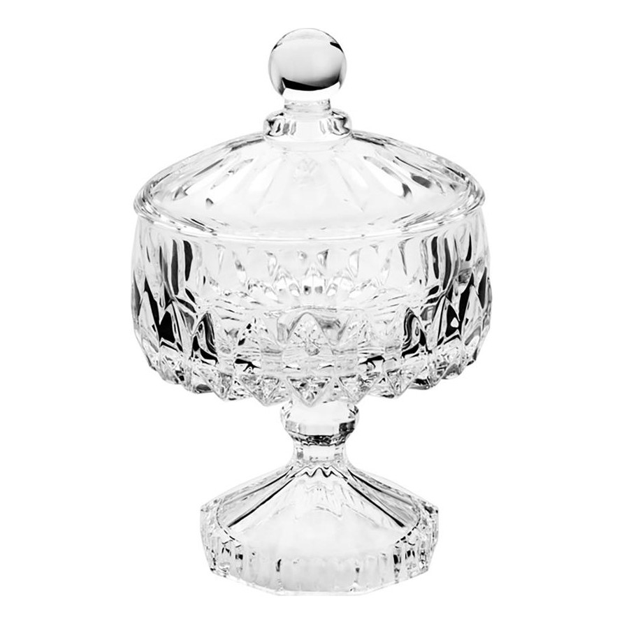 Potiche Decorativo de Cristal com Pé Louise 11cm x 18cm - Wolff