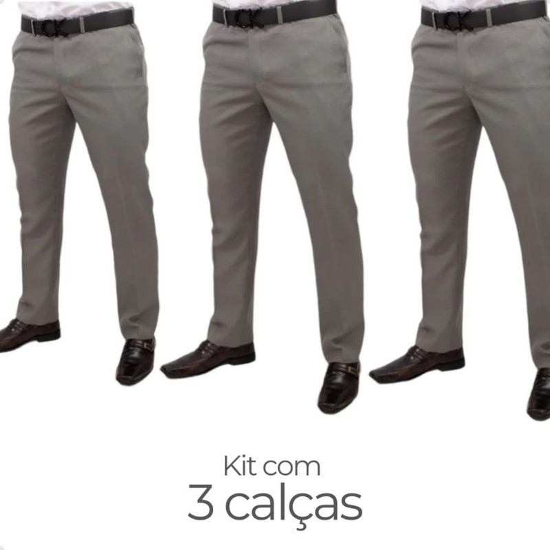 Kit 3 Calças Social Oxford Masculina Tradiconal Segurança Motorista Hotelaria Garçom