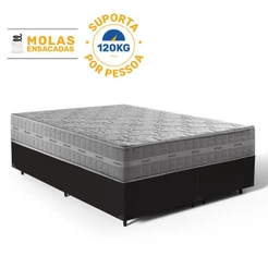 Cama Box com Colchão de Molas Ensacadas Ultra Spring D'Angelis Queen 158cm