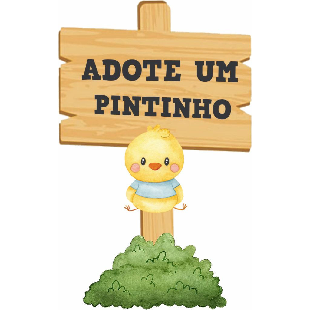 Display MDF Fazendinha "Adote Um Pintinho" 25cm em Oferta na Shopee
