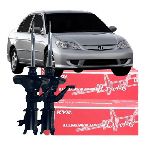 Kit Amortecedor Dianteiro Novo Kayaba Civic 1.6 16v 1.7 16v 1.8 16v 2001 á 2006