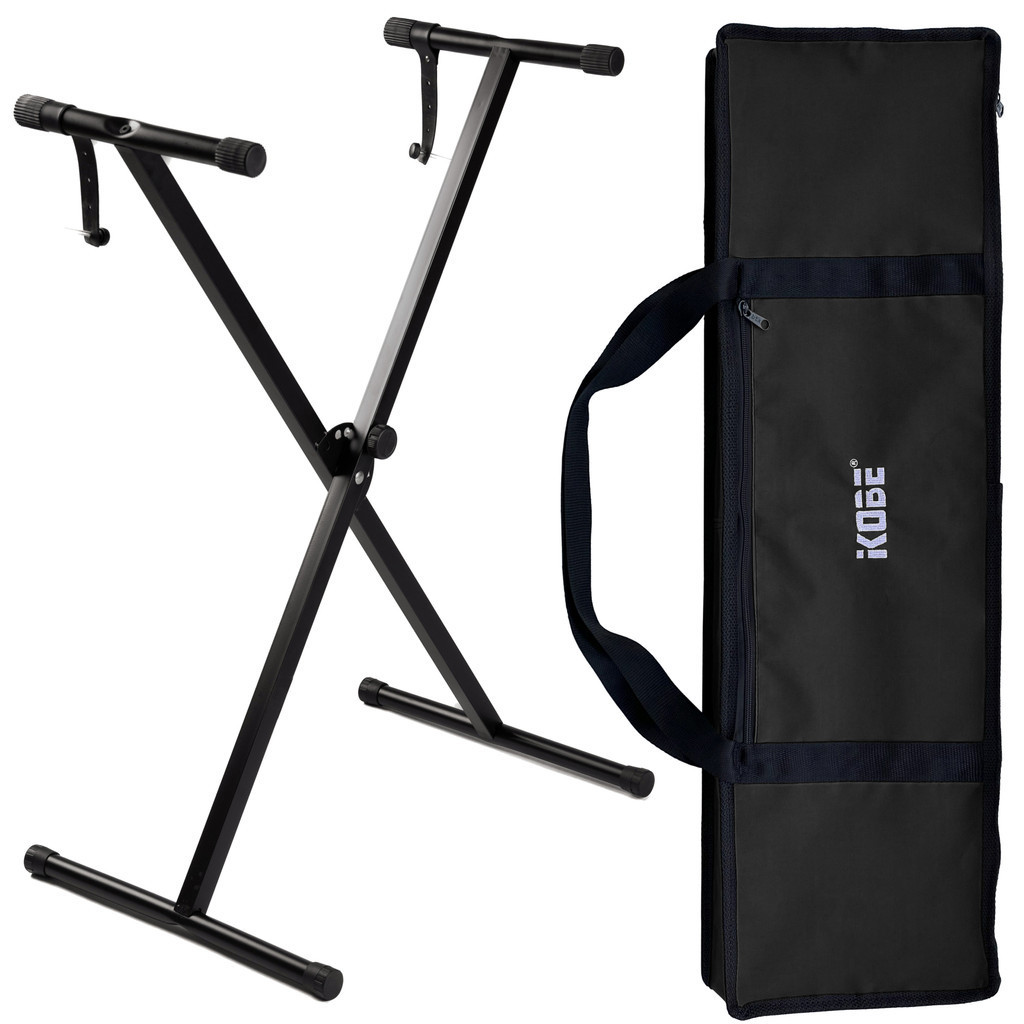 Suporte Para Teclados Musicais 5/8 61 Teclas + Capa De Transporte Kobe Preta