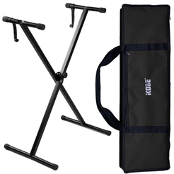 Suporte Para Teclados Musicais 5/8 61 Teclas + Capa De Transporte Kobe Preta