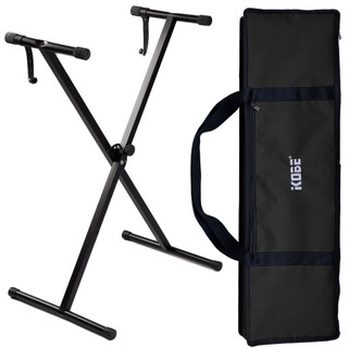 Suporte Para Teclados Musicais 5/8 61 Teclas + Capa De Transporte Kobe Preta