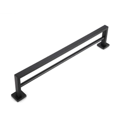 Porta Toalha Banheiro Duplo Preto Black Inox 60cm