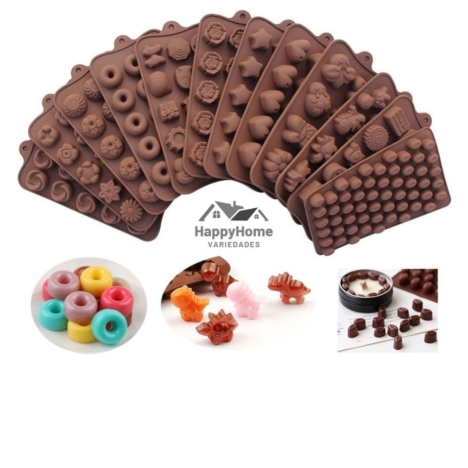 Forma de Silicone Para Chocolate Bombom Doces Gelo Gelatina Molde Docinho modelos diversos - Molde 5ml - Forma Inteira 2