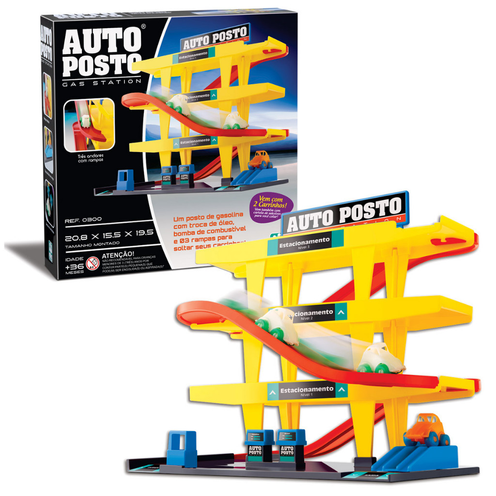 Brinquedo Auto Posto Nig Brinquedos Posto De Gasolina 2 Carrinhos Rampas 3 Andares Postinho Infantil