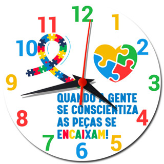 Relógio de Parede Autismo TEA  - Relógio Símbolo do Autismo em Oferta na Shopee