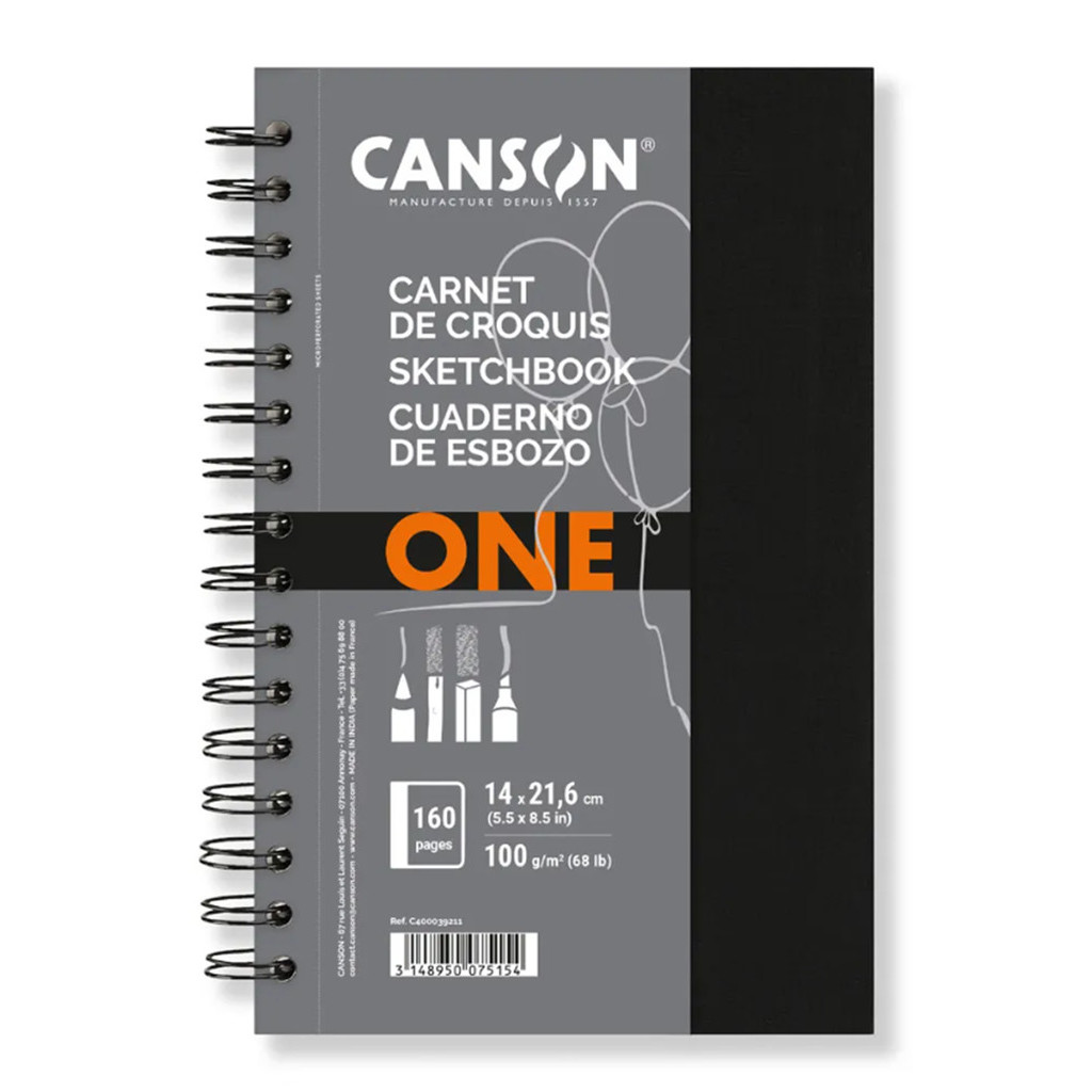 Sketchbook Artone Espiral A5 14x21,6 100g 80 Folhas -  Canson