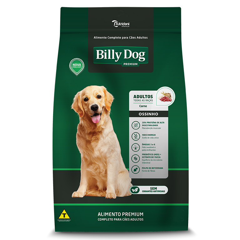 Ração Billy Dog Cães Adultos Ossinhos Carne 7kg em Oferta na Shopee