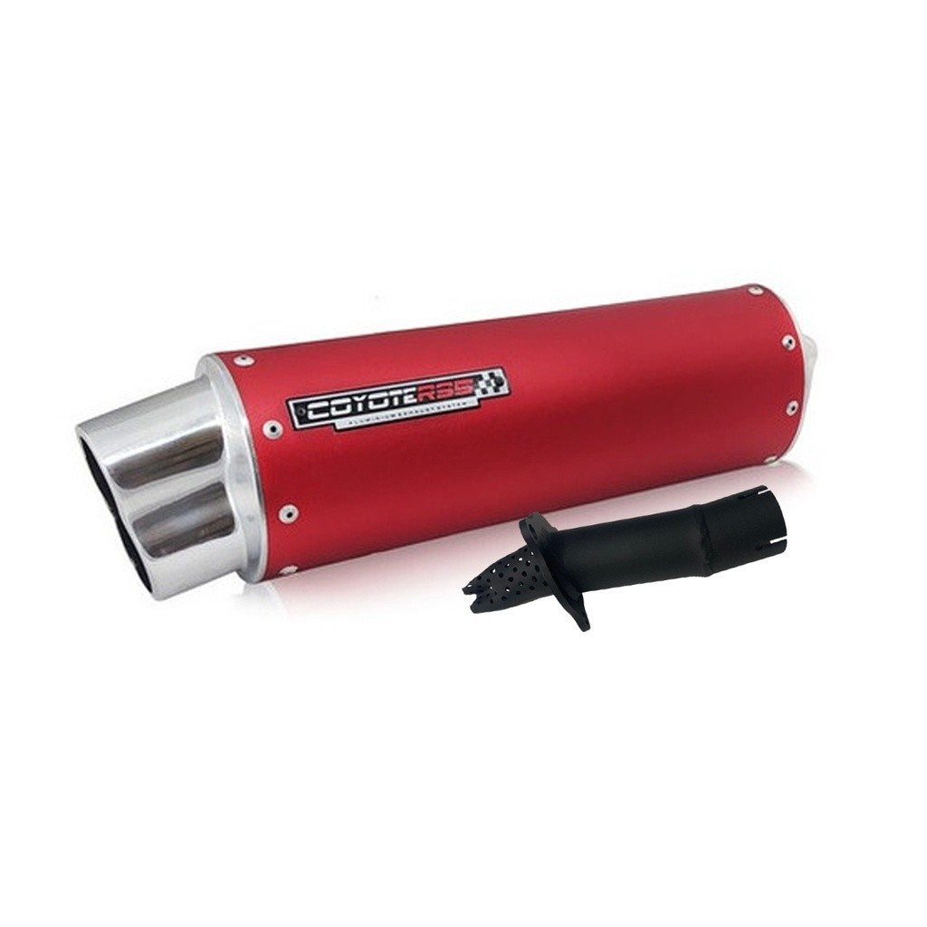 Escape / Ponteira Coyote RS5 Boca 8 Aluminio Vermelho - CB 300 R - Honda