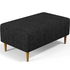 Puff Decorativo Sala de Estar Cléo W01 Pés Palito 90 cm Linho Chumbo - Lyam Decor