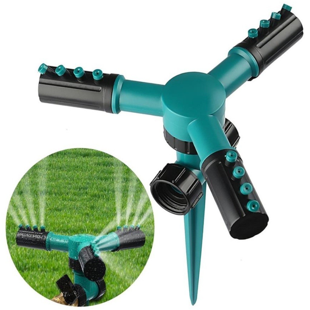 Aspersor Irrigador 240X175MM Giratório 360° Gramado Jardim Horta Plantas Espeto Pressão DKL