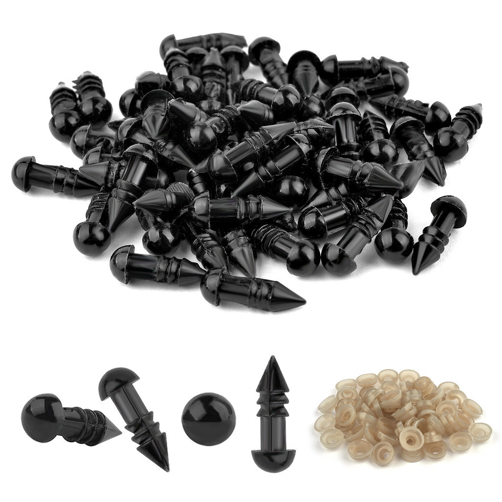 50Pcs 5-20mm Olhos De Segurança Boneca De Plástico Preto Acessórios Para Brinquedos Amigurumi Diy Kit Artesanato Animais Doll Decor em Oferta na Shopee