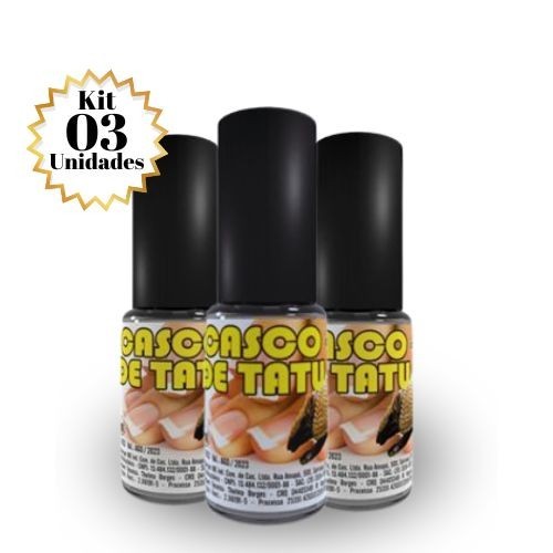 Kit 03 Bases Ultra Fortalecedora Casco de Tatu 9ml - Clara Cosmetik