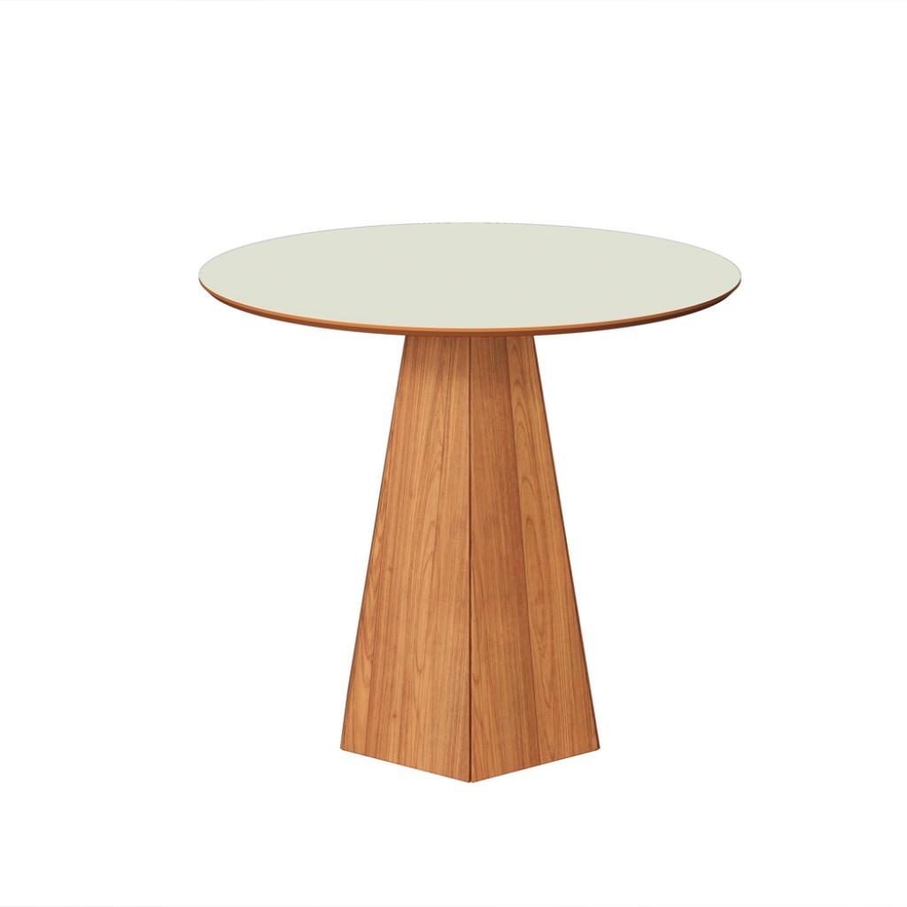 Mesa de Jantar 4 Lugares Redonda com Pé Hexagonal Lisboa