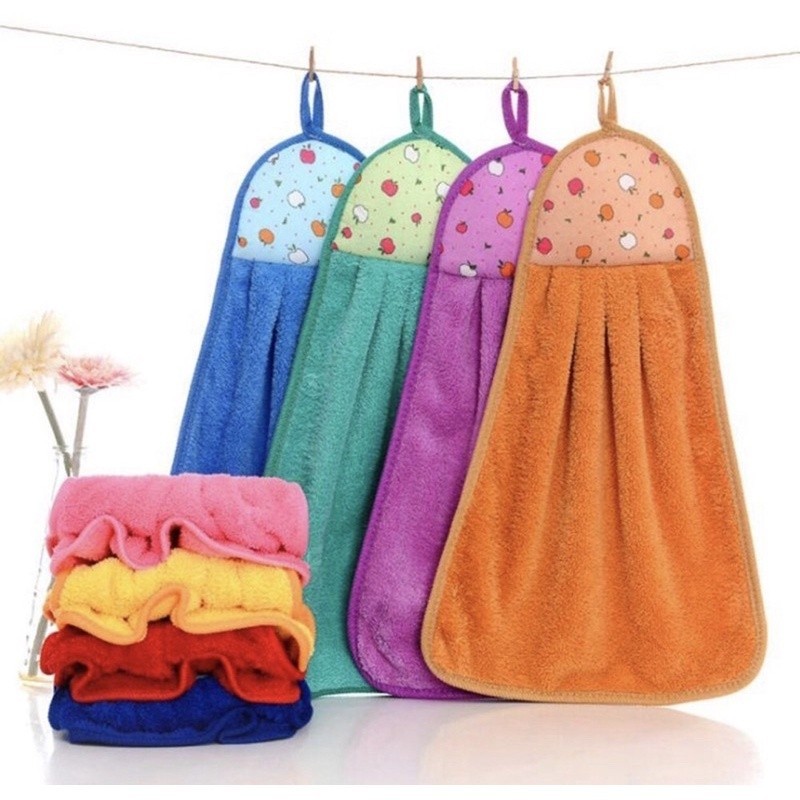 Kit 4 Bate Mão Atoalhado Com Alça 28cm X 38cm