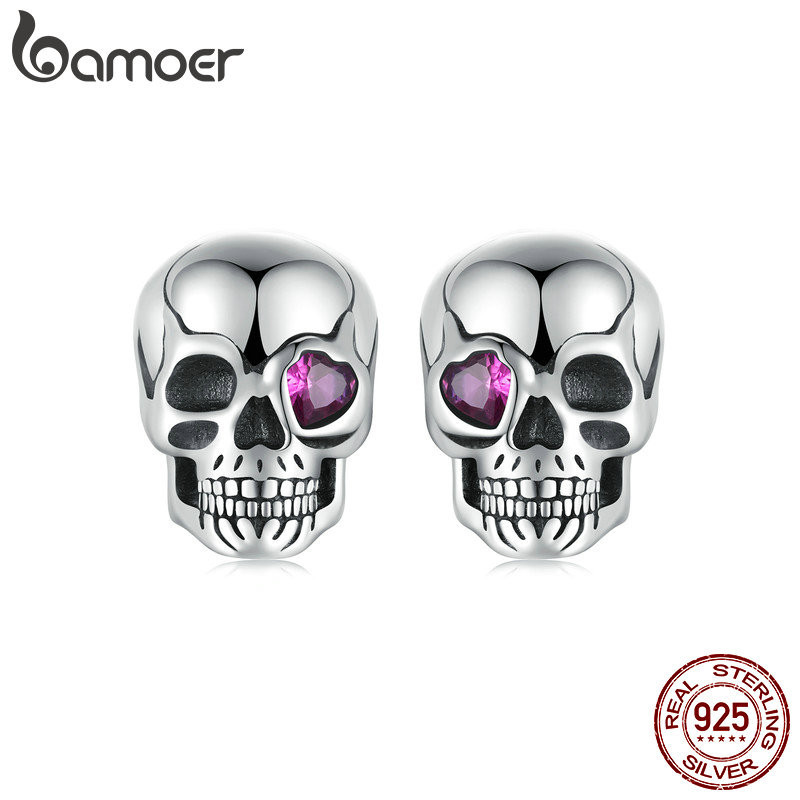 Bamoer 925 Sterling Sliver Stud Brincos De Jóias De Crânio Para Mulheres em Oferta na Shopee