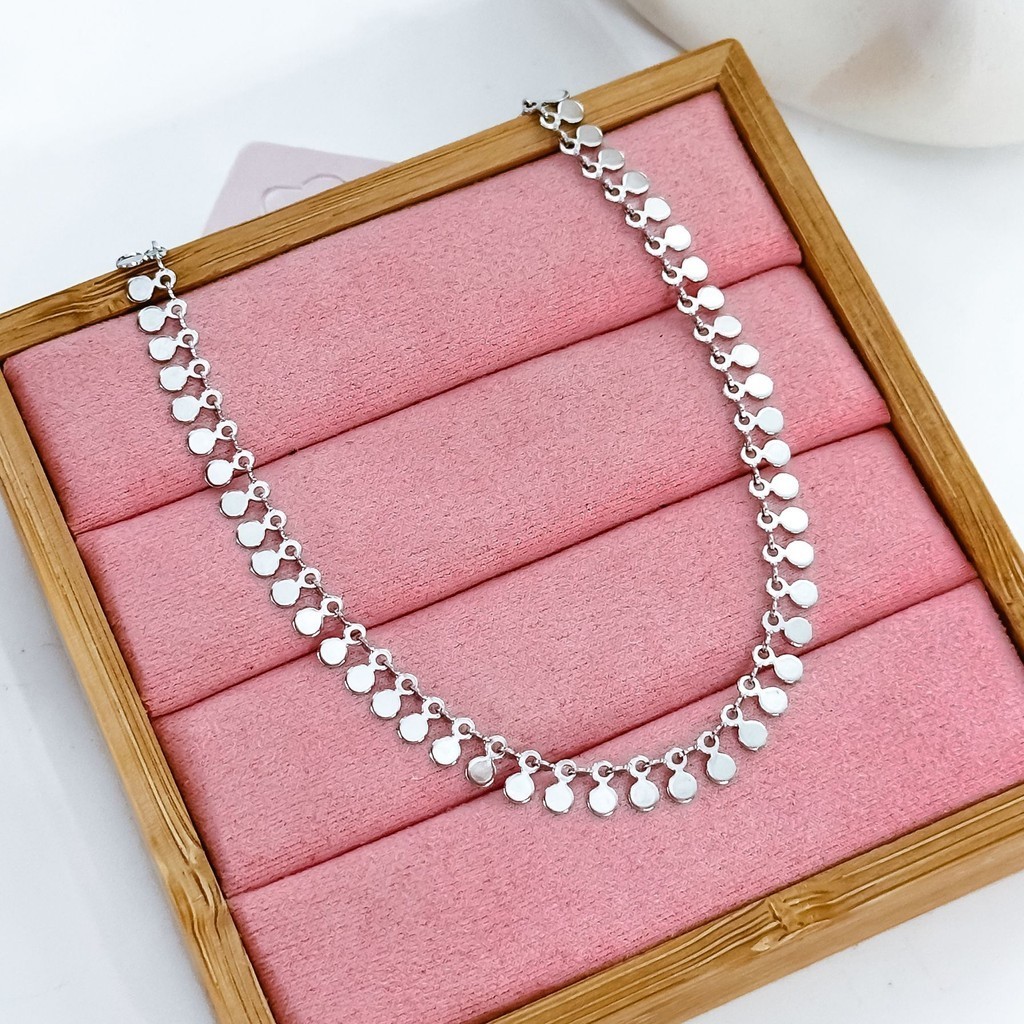 Choker medahas pequenas aço inox  ref 724 em Oferta na Shopee