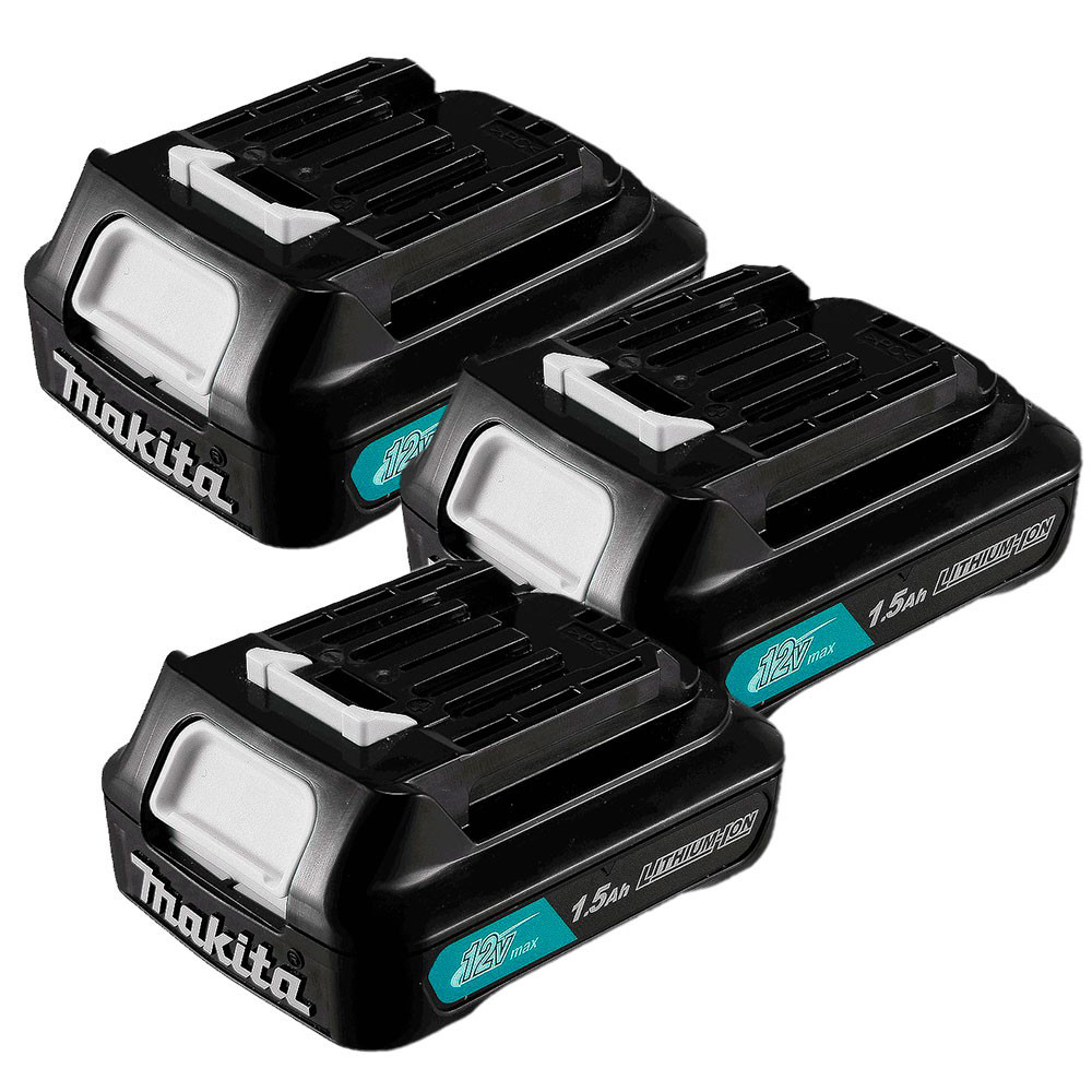 Kit 3 Baterias Íons de Lítio 12V 1.5Ah BL1016 197413-5 Makita - Home & Living