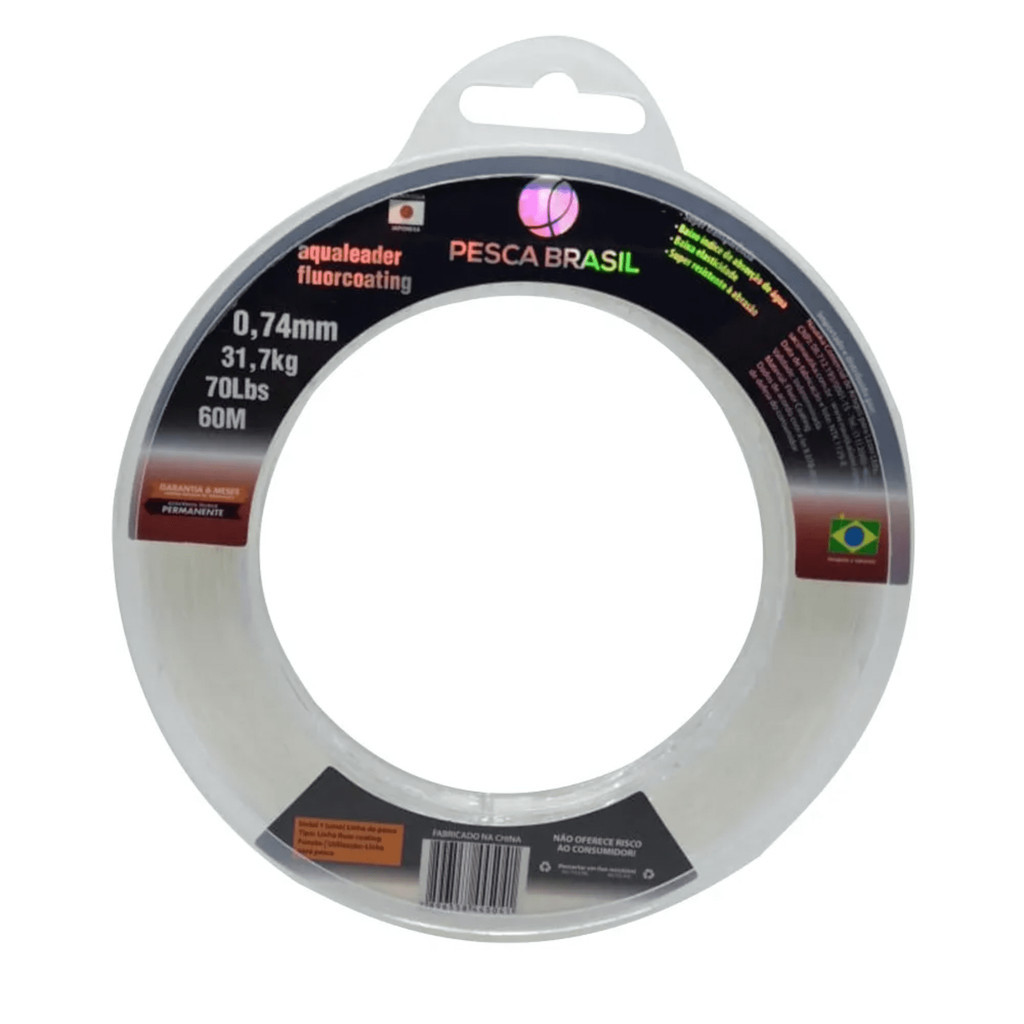Linha de pesca Mono Pesca Brasil Aqualeader Fluorcoating 60m em Oferta na Shopee