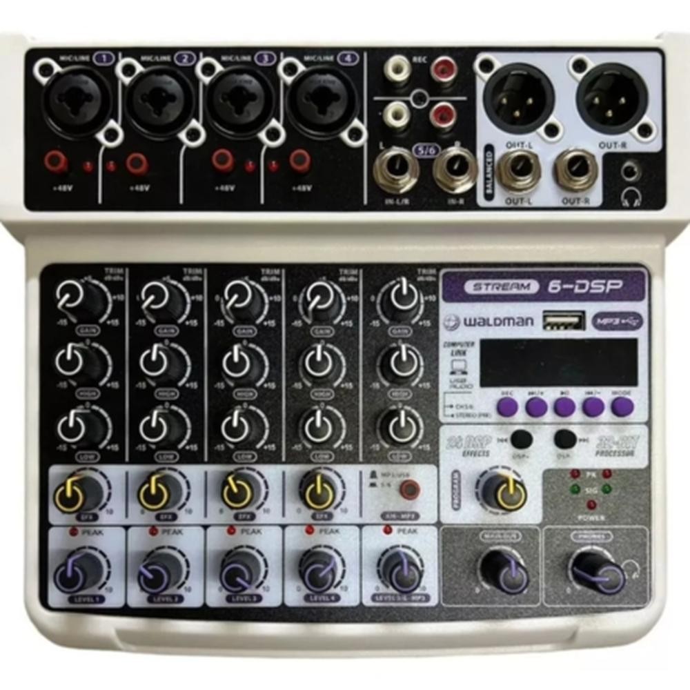 MESA DE SOM WALDMAN 6 CANAIS INTERFACE DE AUDIO ST-6DSP +48V DSP