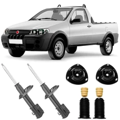 2 Amortecedor Fiat Strada 2001 A 2020 Dianteiro Nakata E Kit