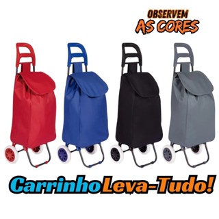 Carrinho de Feira Supermercado 2 Rodas Reforçados e Dobrável 30kg em Oferta na Shopee