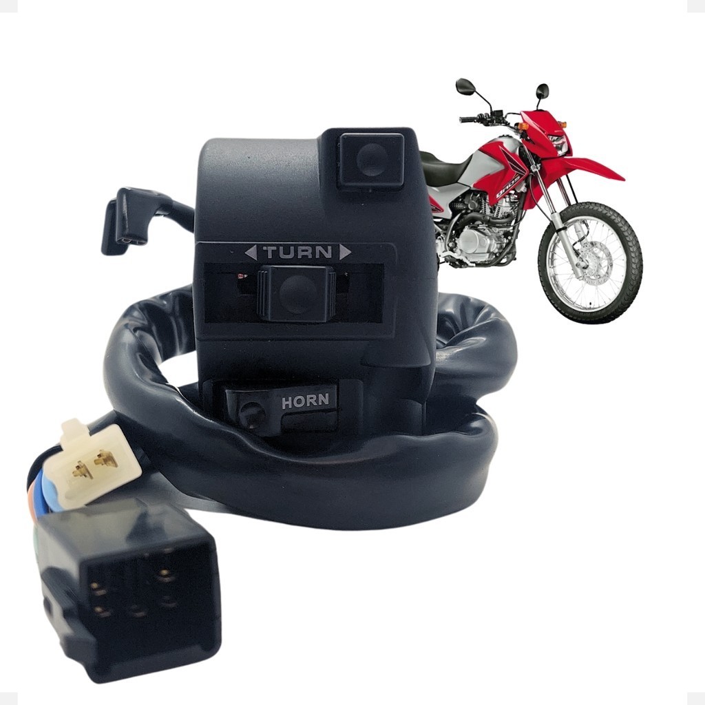 Interruptor Punho Chave De Luz Buzina Seta Para Bros Nxr 150 Es Esd 2006 2007 2008 2009 Ld Esquerdo