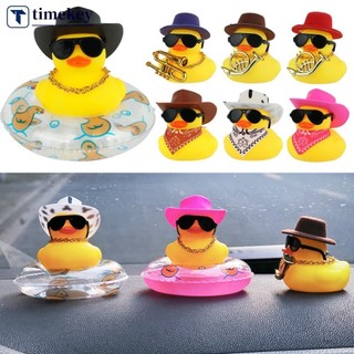 TIMEKEY Anel De Verão Ornamento De Pato De Borracha Amarela Decoração De Carro Chapéu De Cowboy Fofo Duckies Ornamentos De Interiores Acessórios De Casa H5p em Oferta na Shopee