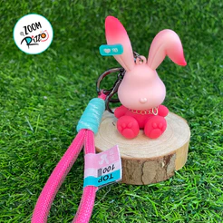 Chaveiro de Coelho - Rosa - 7cm - 1 unidade - Rizzo
