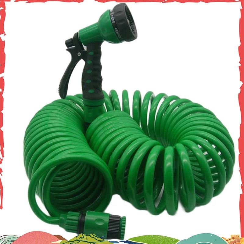 Mangueira Flexível De Água Limpa Com Bocal Para Lavagem De Carros De Jardim Em Espiral Enrolada Domésticos Highaldjur1