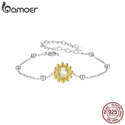 Pulseira Bamoer 925 Sterling Sliver Girassol Jóias Presentes Para Mulheres