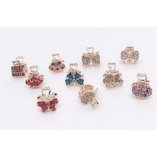 KIT 3/5/12 unidades Mini Piranha De Luxo De Metal Com Strass Rose Prendedor Para Franja-YOUYI em Oferta na Shopee