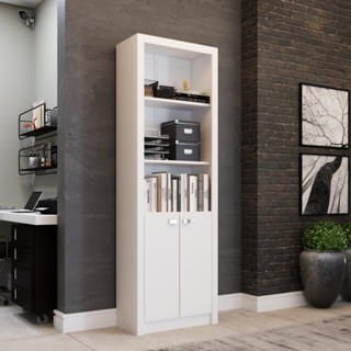 Armário para Escritório 2 Portas Londres Branco - Panorama Móveis em Oferta na Shopee