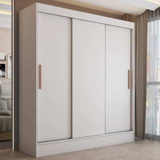 Guarda-Roupa Solteiro Atlanta 3 Portas de Correr 2 Gavetas Branco - Panorama Móveis em Oferta na Shopee