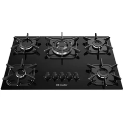 Cooktop a gás Mueller 5 bocas Preto com Queimador Tripla chama Bivolt