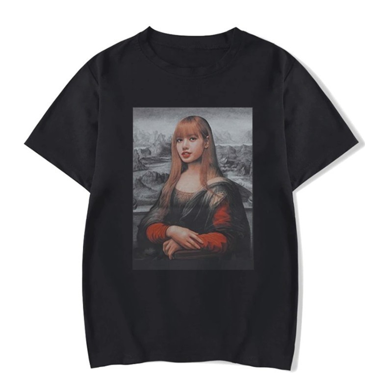 Camiseta T-shirt Unissex Algodão Grupo Kpop Blackpink Lalisa Manoban Lisa Mona Lisa