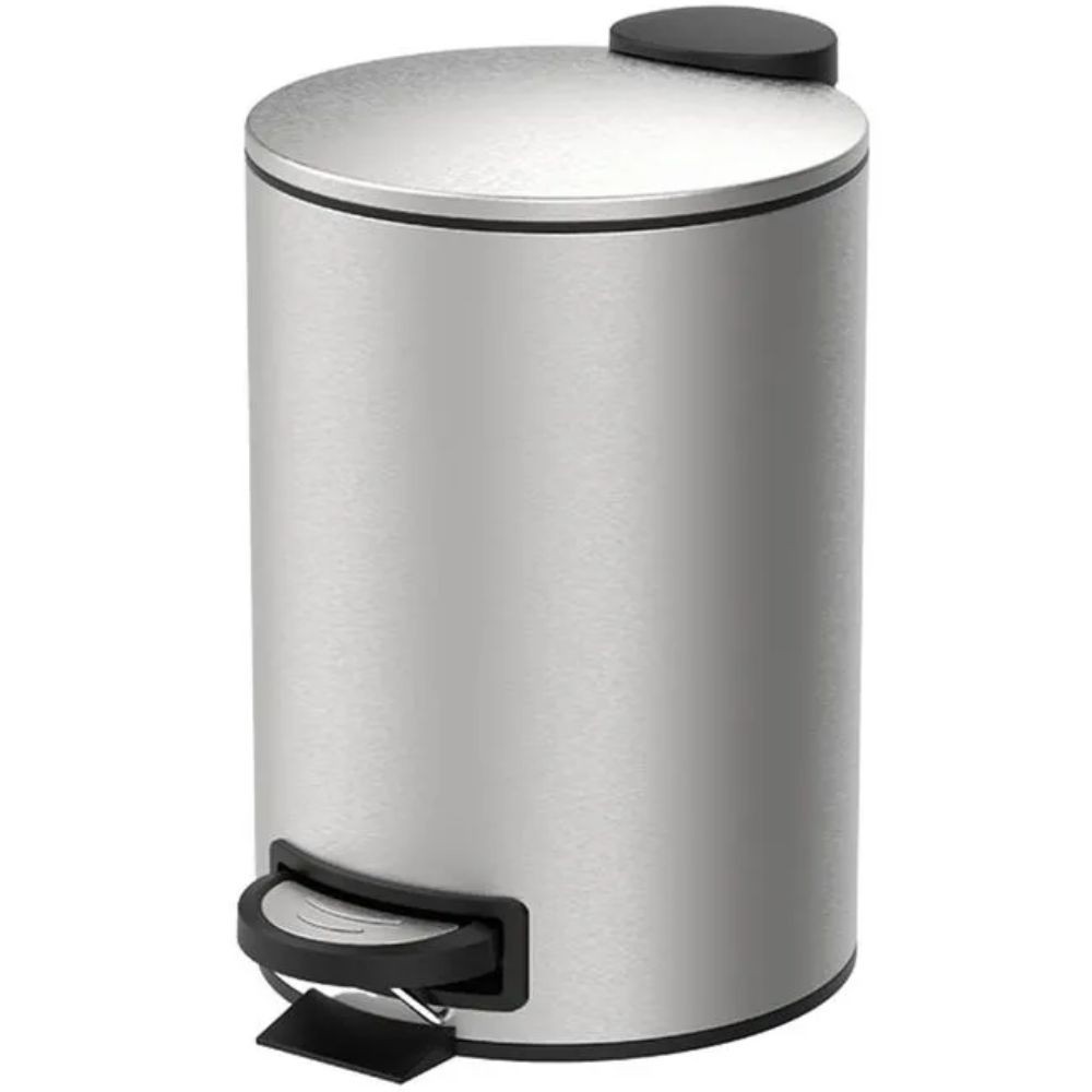 Lixeira 12 Litros Em Aço Inox Com Pedal e Balde Spin Brinox - Home & Living