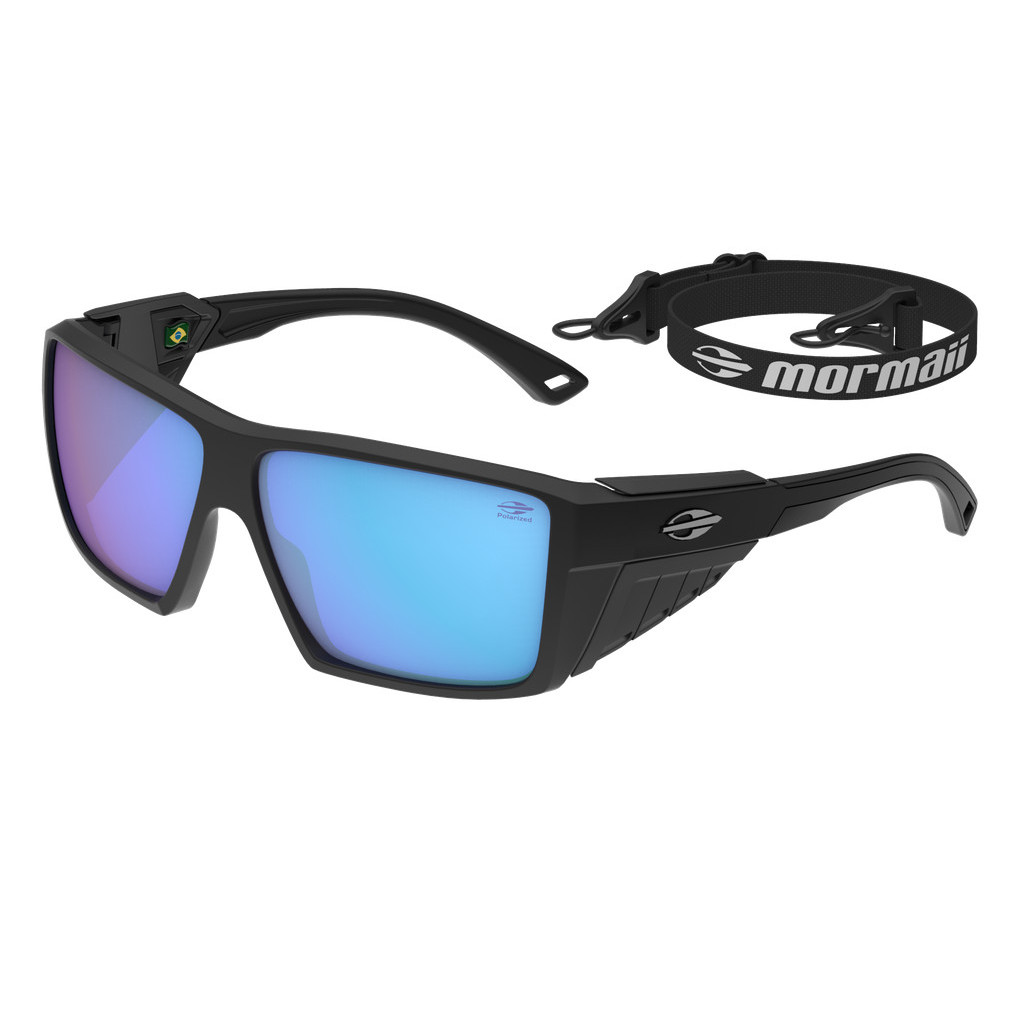 Óculos Solar Mormaii Barcelos M0160a1483 Preto Fosco Lente Azul Espelhada cat1