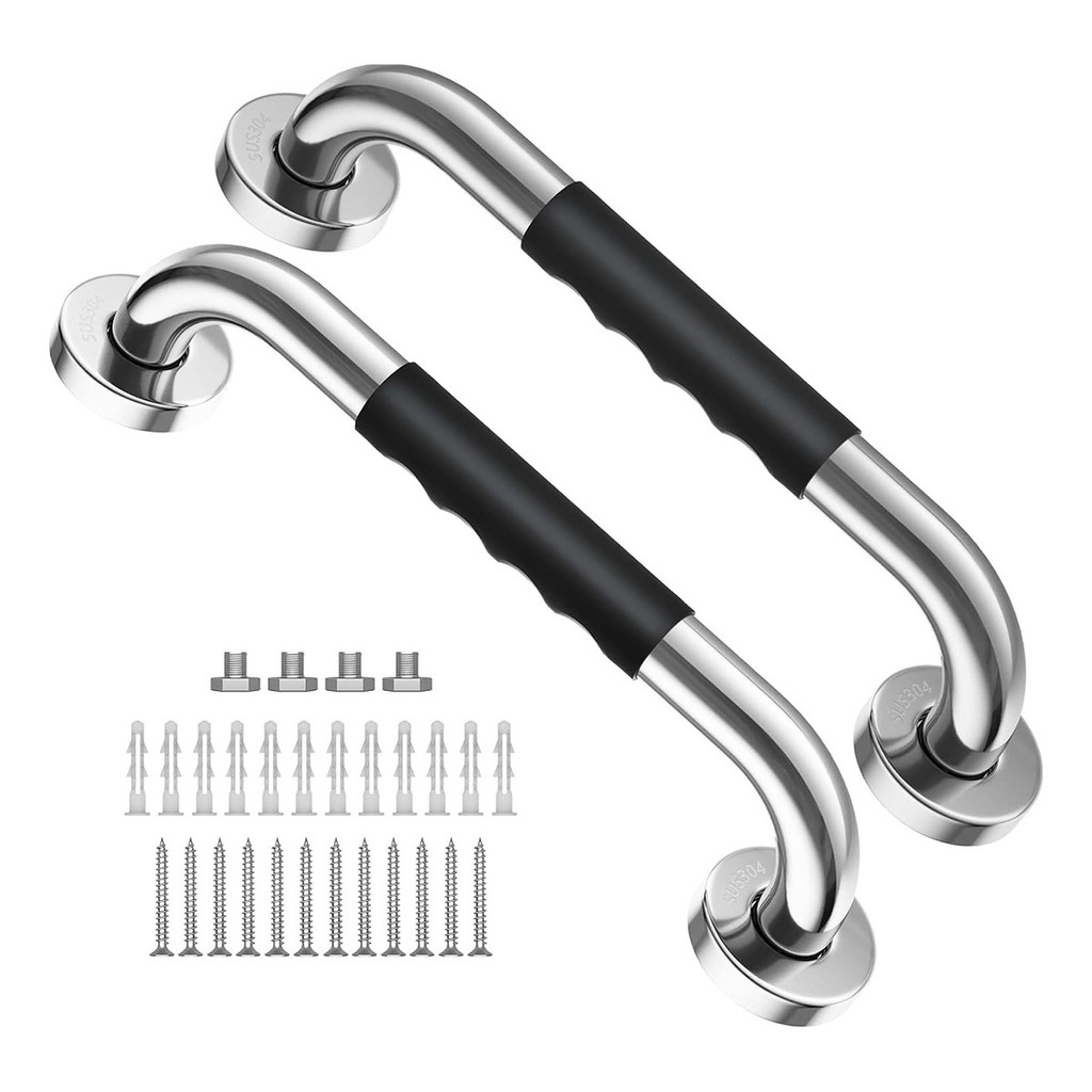 Kit 2 Barras de Apoio Inox 50cm para Banheiro - Corrimão de Segurança e Proteção para Idosos e Deficientes em Oferta na Shopee