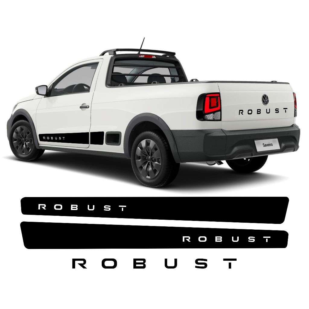 Adesivos Saveiro Robust 2024 Faixa Lateral E Traseira Sport Tuning Acessórios Personalizado
