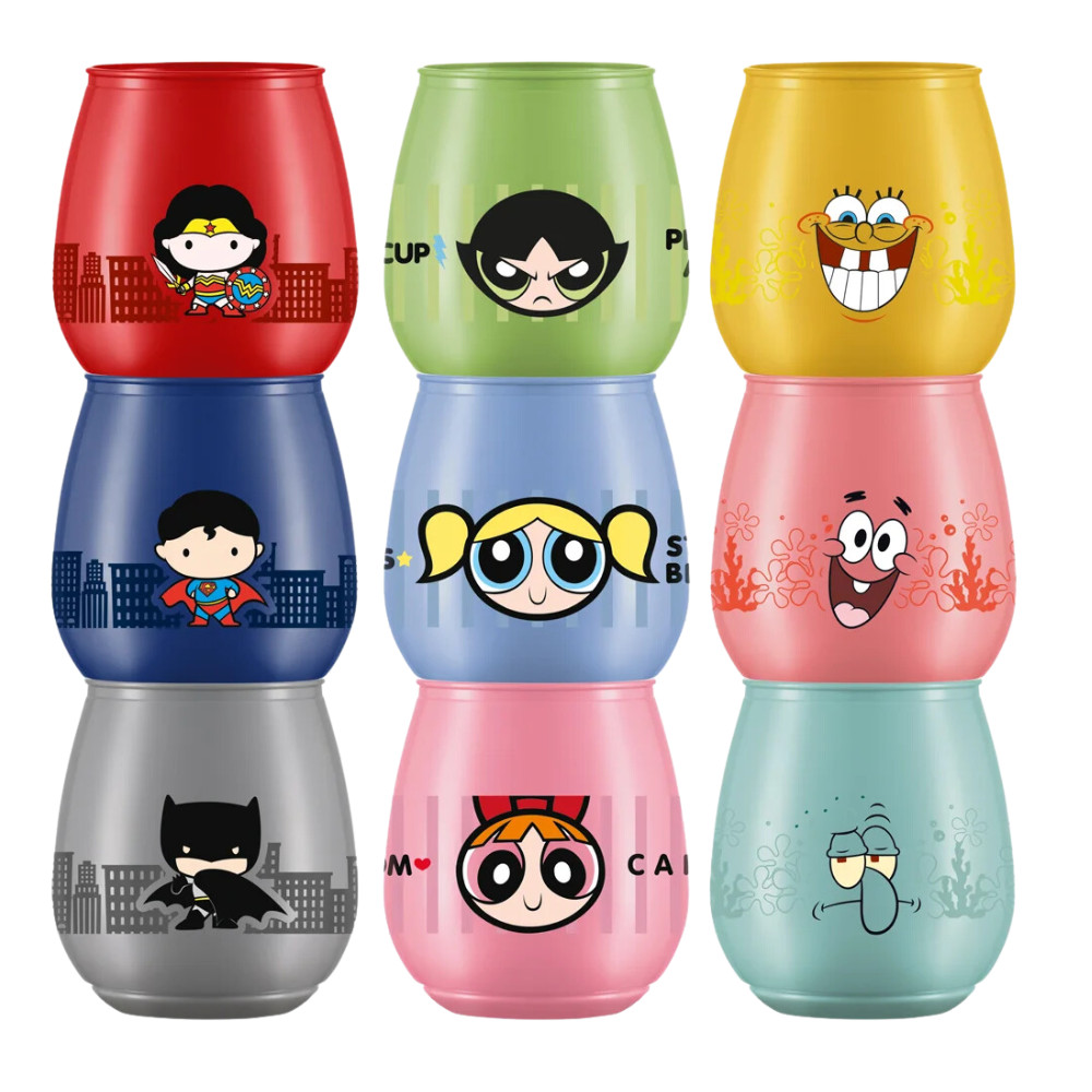 Kit Copo Organizador Multiuso Lembrancinha Festa Personagens 400ml Bob Esponja Meninas Sup...