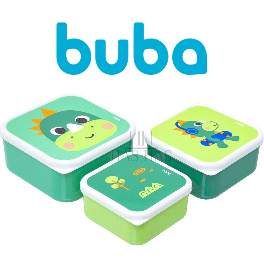 Kit 3 Potinhos Potes Lancheira Lanche Infantil Potinho Pote Buba Zoo Dino Alimentação Papinha