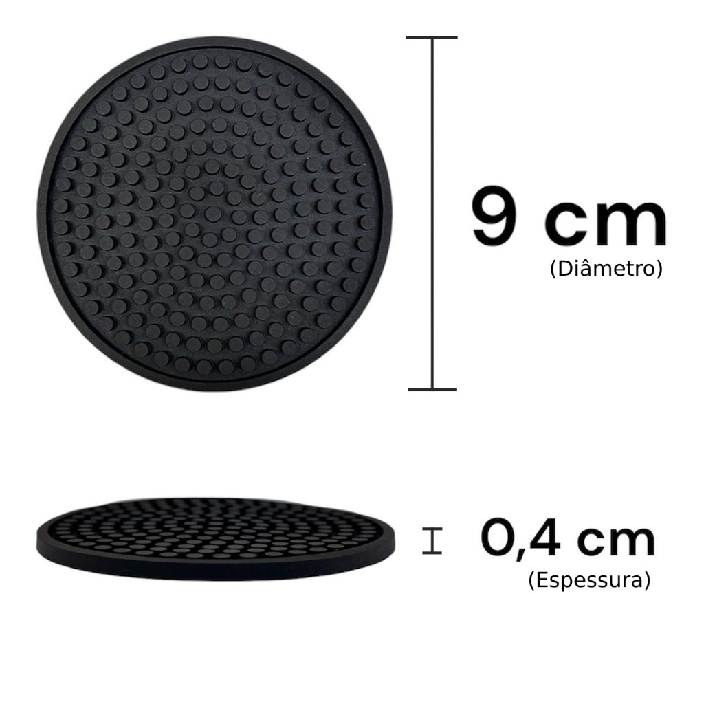 Kit C/ 50 Porta Copo Borracha Descanso Bolacha Retém Líquido Relevo Tapete Bar Durável Limpa Fácil