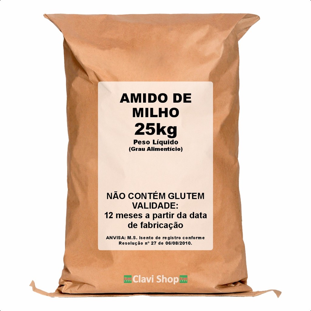 Amido de Milho (Tipo Maisena / Maizena) 25kg Saca Granel Atacado