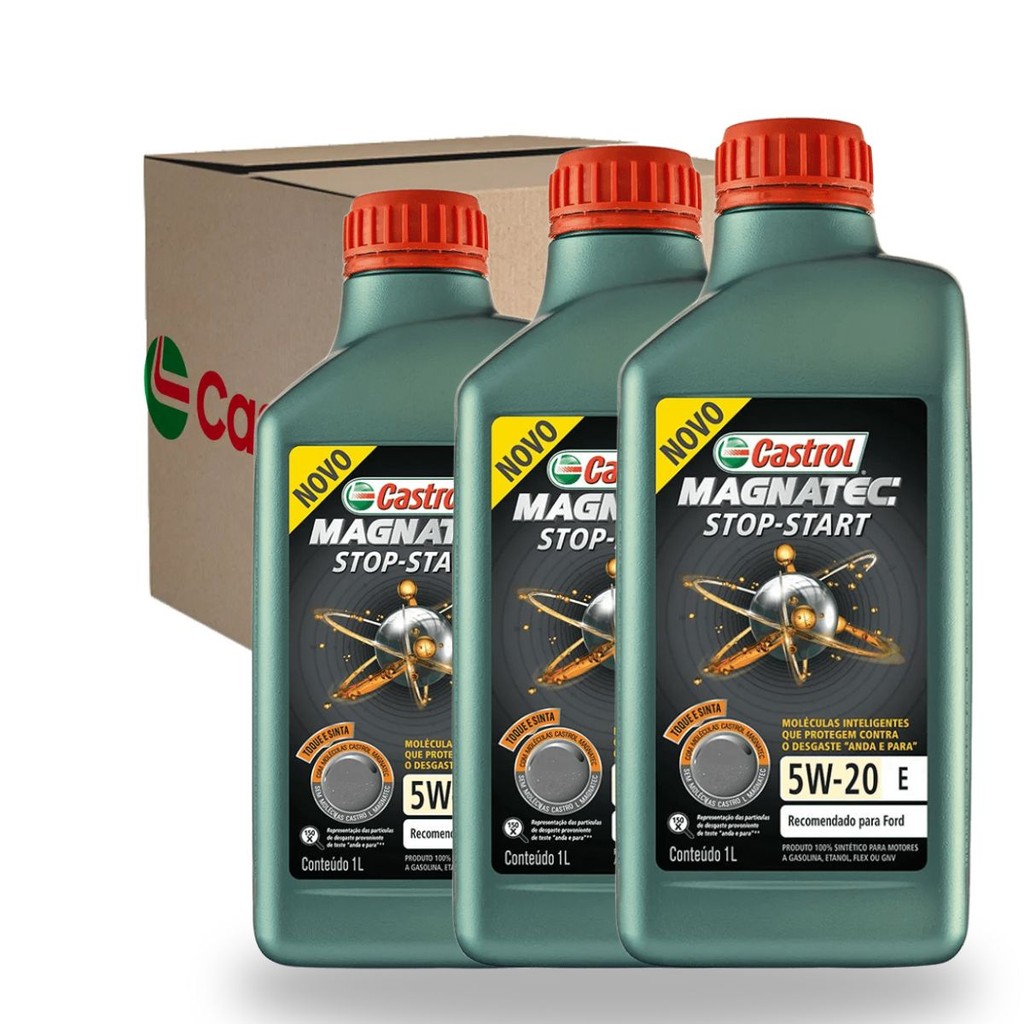 Kit 3 Oleos Lubrificante Magnatec 5w20 Sintético API SP Original Castrol em Oferta na Shopee