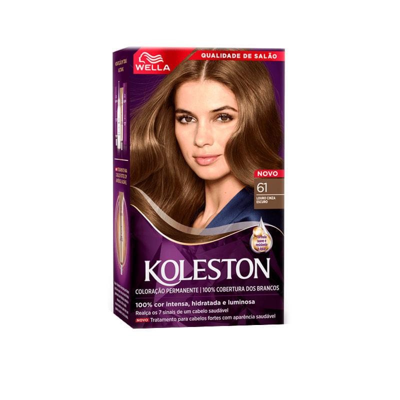 Tinta de Cabelo Koleston Louro Cinza Escuro 61 em Oferta na Shopee